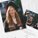 Convites Modern Photo Graduation Thank You Card<br><div class="desc">Send a heartfelt thank you with this modern photo graduation thank you card featuring a full-photo front and elegant script typography. Perfect for expressing gratitude after graduation celebrations, this customizable card allows you to add the graduate’s name and personalize the message inside. A timeless and meaningful way to thank family...</div>