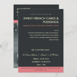 CONVITES MODERN PINK BLACK PHOTO WORKSHOP INVITE MODELO