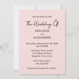 Convites Modern Pink Blush Wedding Save The Date