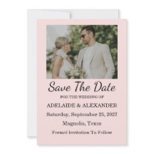 Modern Pink Blush Wedding Save The Date