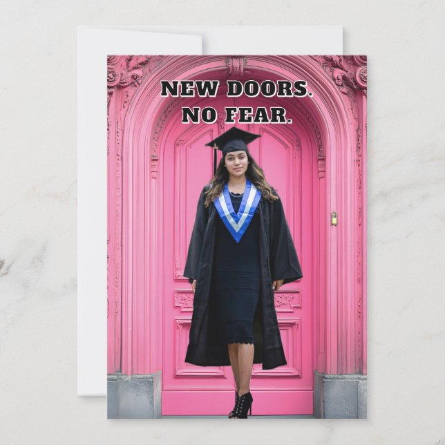 Convites Modern Pink Graduation Invitation (Frente)