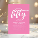 Convites Modern Pink Hello 50th Birthday<br><div class="desc">Alô Rosa Moderno,  50º Convite de Aniversário.</div>