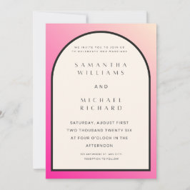 Convites Modern Pink Ombre Arch Wedding Invitation - Custom