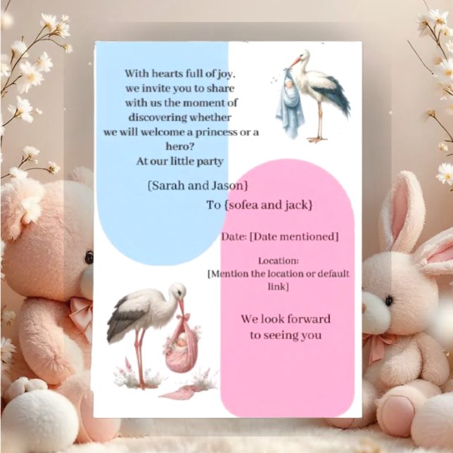 Convites Modern Pregnancy Announcement Card - Bilingual Ara (Criador carregado)