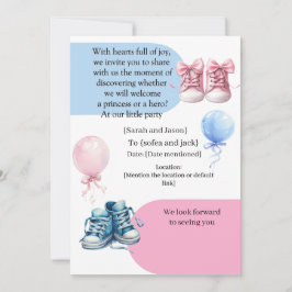 Convites Modern Pregnancy Announcement Card - Bilingual Ara