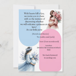 Convites Modern Pregnancy Announcement Card - Bilingual Ara