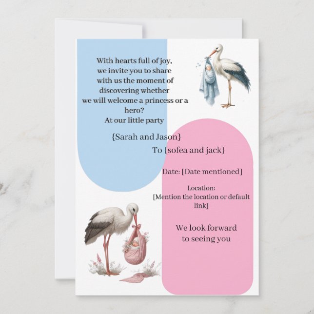 Convites Modern Pregnancy Announcement Card - Bilingual Ara (Frente)