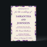 Convites Modern purple Ivory Floral Monogram Wedding<br><div class="desc">Add a touch of personalized elegance to your wedding with this Modern Purple Ivory Floral Monogram Wedding Invitation. Featuring delicate purple florals on a soft ivory background, the design highlights a customizable monogram of your initials for a chic and sophisticated look. Perfect for modern, romantic, or garden-themed weddings, this invitation...</div>