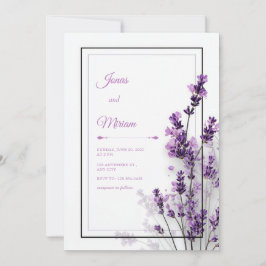 Convites Modern Purple Lavender Black Purple Frame Wedding