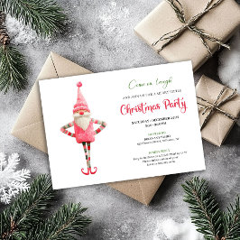 Convites Modern Quirky Pink Santa Christmas Celebration