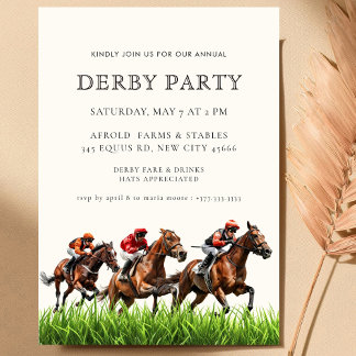 Convites Modern Race Horse Derby Party Equestrian  Invitati