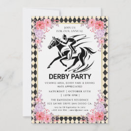 Convites Modern Race Horse Derby Party Equestrian Invitatio