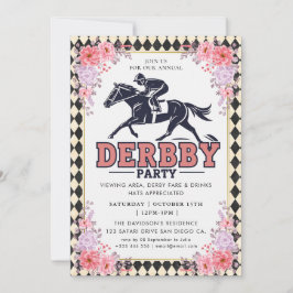 Convites Modern Race Horse Derby Party Equestrian Invitatio