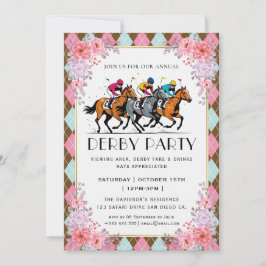Convites Modern Race Horse Derby Party Equestrian Invitatio