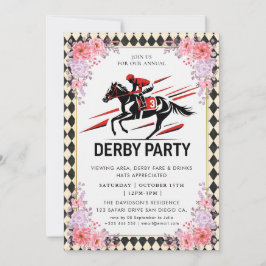 Convites Modern Race Horse Derby Party Equestrian Invitatio