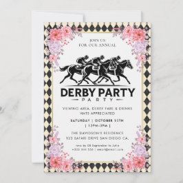 Convites Modern Race Horse Derby Party Equestrian Invitatio