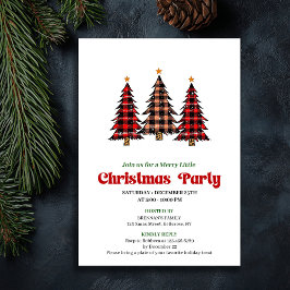 Convites Modern Red Black Plaid Festive Editable Invite