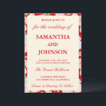 Convites Modern Red Vintage Ivory Floral Monogram Wedding<br><div class="desc">Celebrate your love with this Modern Red Vintage Ivory Floral Monogram Wedding Invitation. Featuring elegant red florals on a classic ivory background, this design highlights a personalized monogram for a sophisticated, timeless touch. Perfect for couples seeking a blend of modern elegance and vintage charm, this customizable invitation sets the tone...</div>