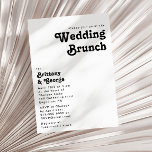 Convites Modern Retro - Lettering Wedch<br><div class="desc">Este moderno convite de brunch de casamento com os retrorreflectores é perfeito para o seu único e simples brunch de casamento da Boêmia de Verão. A inscrição é um na moda preto, fonte chic 70's boho que dá a este design clássico vibração mínima hippie hippie. Você pode adicionar seus próprios...</div>