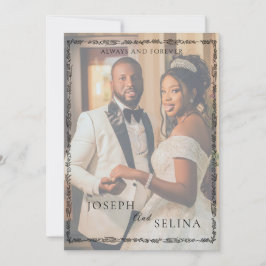 Convites Modern Romantic Minimalist Full Photo Wedding