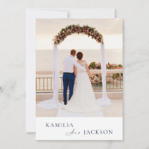 Modern Rose Gold Black Back Minimalist Wedding 