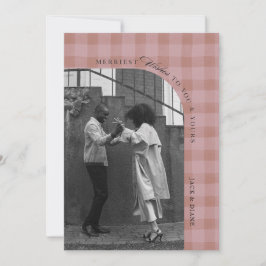 Convites Modern Rustic Plaid Holiday Photo Card Personalize