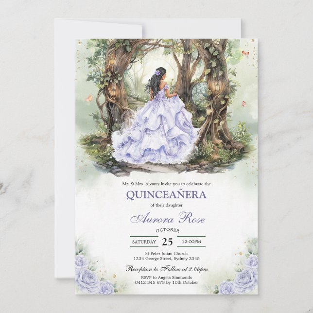 Convites Modern Rustic Quinceanera Invitation (Frente)