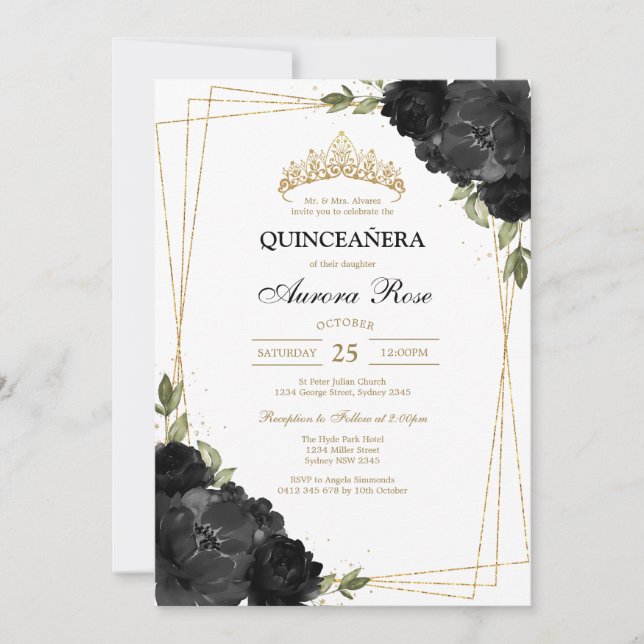 Convites Modern Rustic Quinceanera Invitation (Frente)