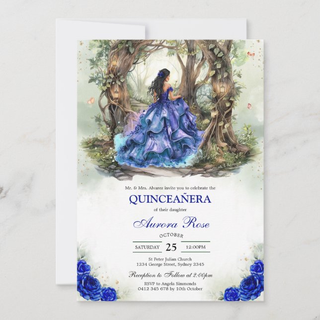 Convites Modern Rustic Quinceanera Invitation (Frente)
