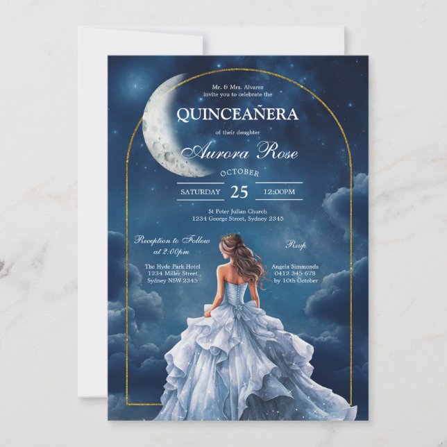 Convites Modern Rustic Quinceanera Invitation (Frente)
