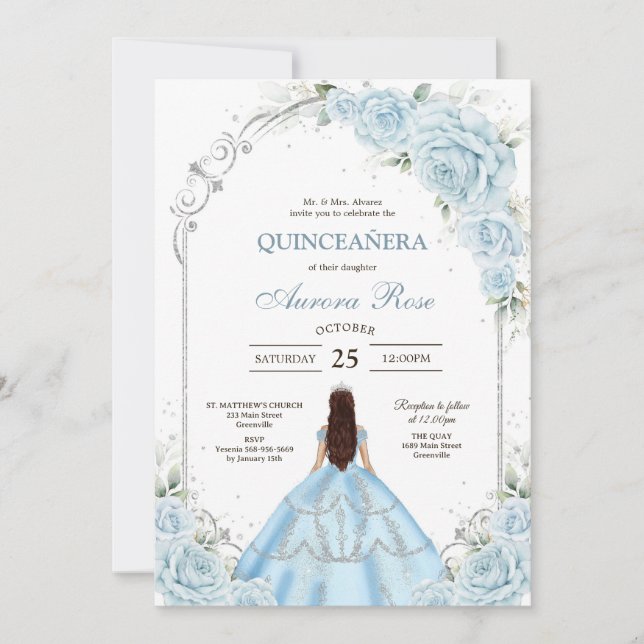 Convites Modern Rustic Quinceanera Invitation (Frente)