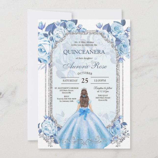 Convites Modern Rustic Quinceanera Invitation (Frente)