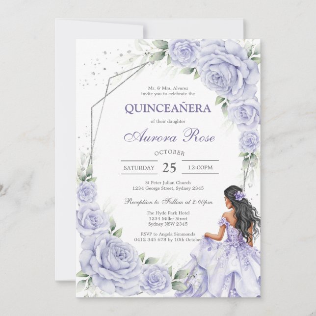 Convites Modern Rustic Quinceanera Invitation (Frente)