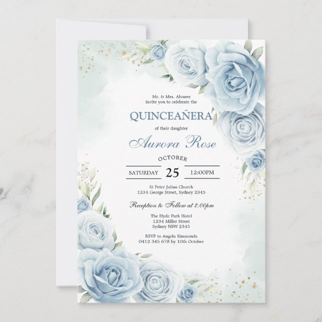 Convites Modern Rustic Quinceanera Invitation (Frente)