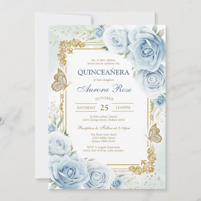 Convites Modern Rustic Quinceanera Invitation (Frente)