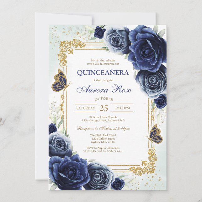 Convites Modern Rustic Quinceanera Invitation (Frente)