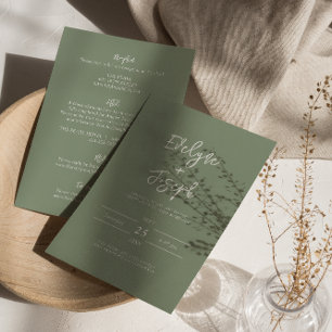 Convites Modern Sage Green Boho Chic Tudo Em Um Casamento