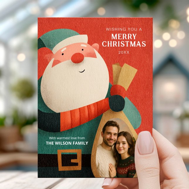 Convites Modern Santa Christmas Card (Criador carregado)