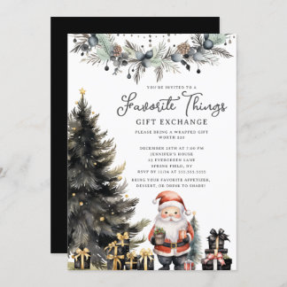 Convites Modern Santa Favorite Things Invite