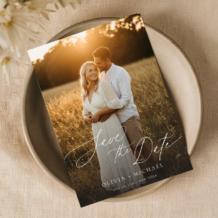 Convites Modern Save the Date (Salvar a data), Boho Photo S
