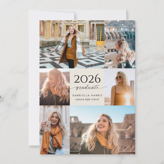 Convites Modern Script 2026 Graduation (Frente)