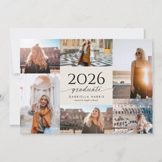 Convites Modern Script 2026 Graduation  (Frente)