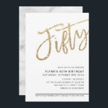 Convites MODERN SCRIPT 50.º aniversário cinquenta brilho de<br><div class="desc">por kat massard >> https://linktr.ee/simplysweetpaperie <<<< Uma tendência, design de convite com letra de mão para o seu 50º ANIVERSÁRIO - Tenho a maioria das idades disponíveis na DICA da loja: 1. Para alterar/mover gráficos e fontes e adicionar mais texto - pressione o botão "personalizar". - - - - -...</div>