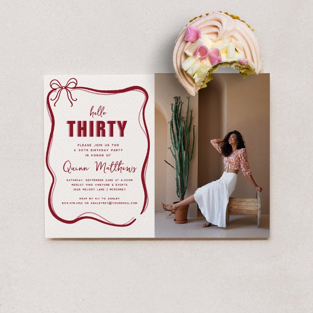 Convites Modern Script Custom Age Birthday (Criador carregado)