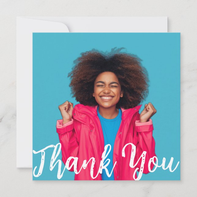 Convites Modern Script Custom Photo Graduation Thank You  I (Frente)