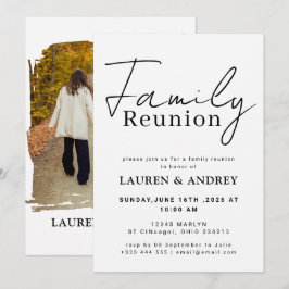 Convites Modern Script Family Gathering Party
