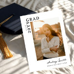 Convites Modern Script Graduate 2 Photo Graduation<br><div class="desc">Celebrate your graduate’s milestone with this Modern Script 2 Photo Graduation Announcement, designed to beautifully showcase seven favorite photos in a clean, modern layout. Featuring elegant flowing script paired with minimalist typography, this personalized announcement highlights special memories while sharing the exciting news with family and friends. Perfect for high school...</div>