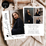 Convites Modern Script Graduate 4 Photo Graduation<br><div class="desc">Celebrate your graduate’s milestone with this Modern Script 4 Photo Graduation Announcement, designed to beautifully showcase seven favorite photos in a clean, modern layout. Featuring elegant flowing script paired with minimalist typography, this personalized announcement highlights special memories while sharing the exciting news with family and friends. Perfect for high school...</div>