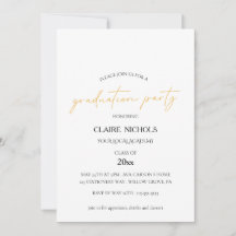Modern Script Graduation Party Invitation