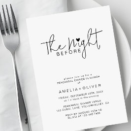 Convites Modern Script Heart | Wedding Rehearsal Dinner